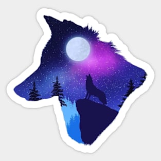 Wolf midnight Sticker